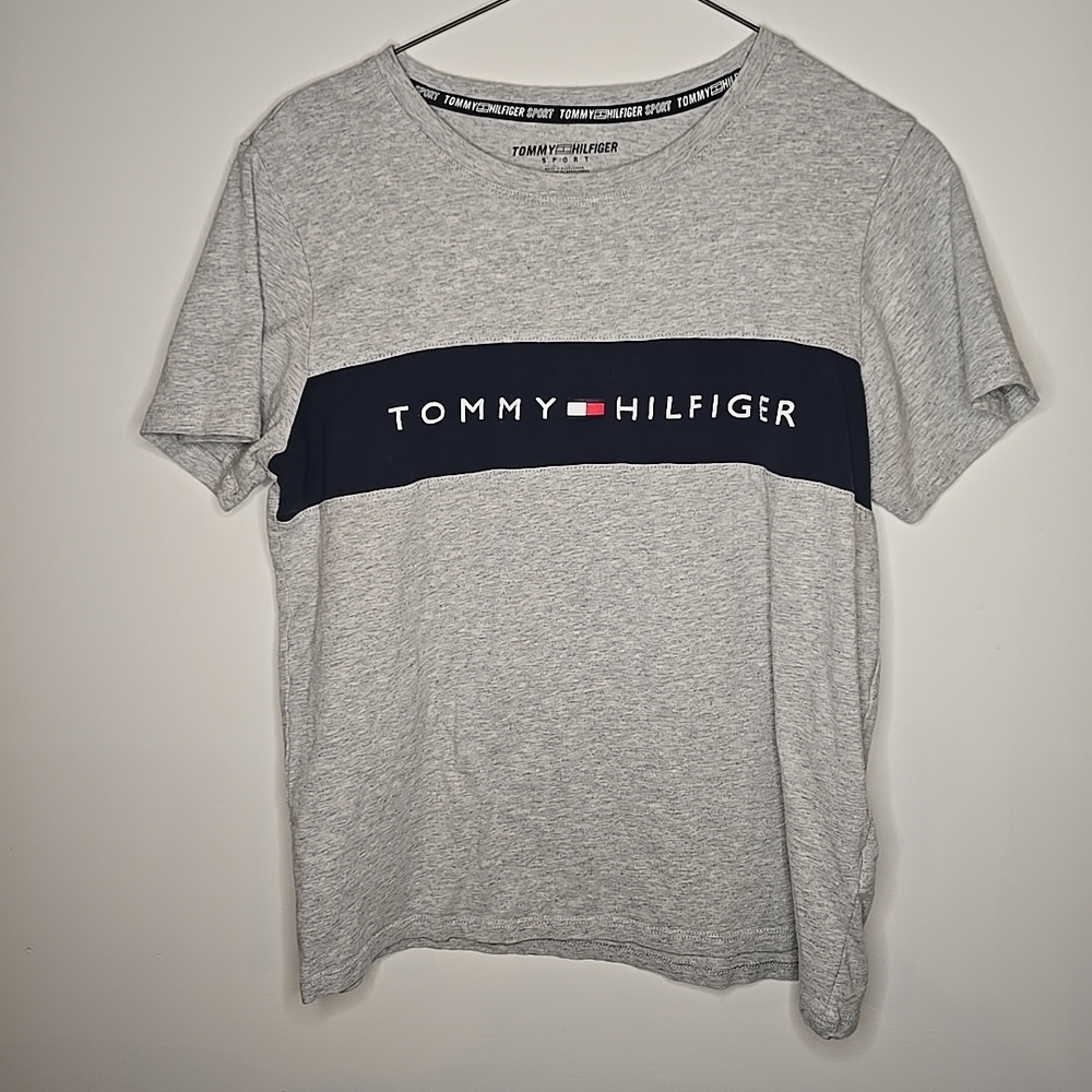 Women Tommy Hilfiger Sport Size Medium  Gray Short Sleeve